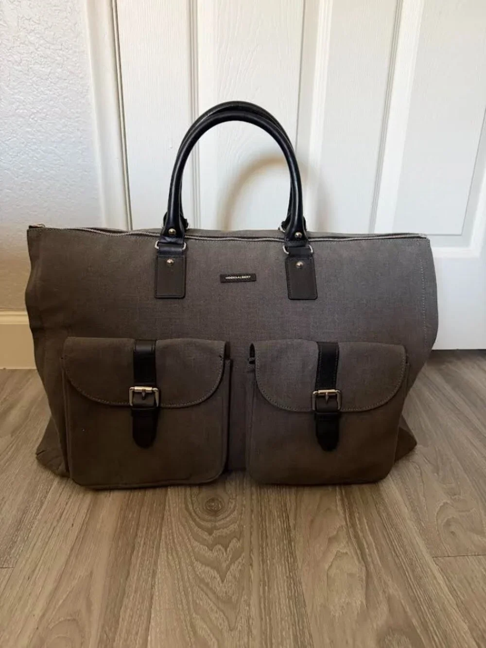 Hook + Albert Grey Waxed Canvas Weekender Bag 22